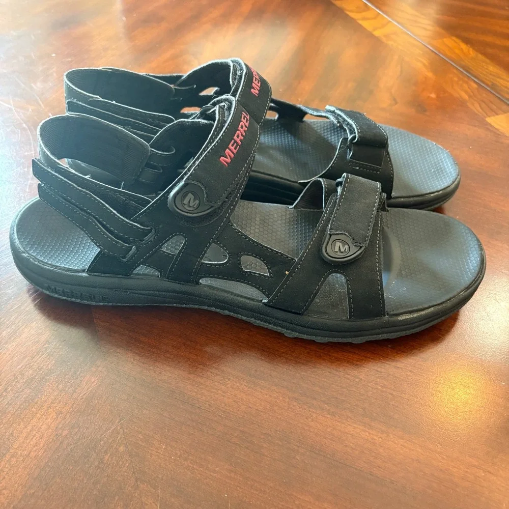 Merrell Mens Sandals 13 Black Aurora Red Performance Hiking Gorpcore‎ Ourdoors